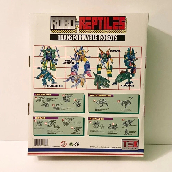 Vintage 90s Tek Toys Robo Reptiles Transformable Robots  Gilla Monster Iguana - Picture 6 of 14